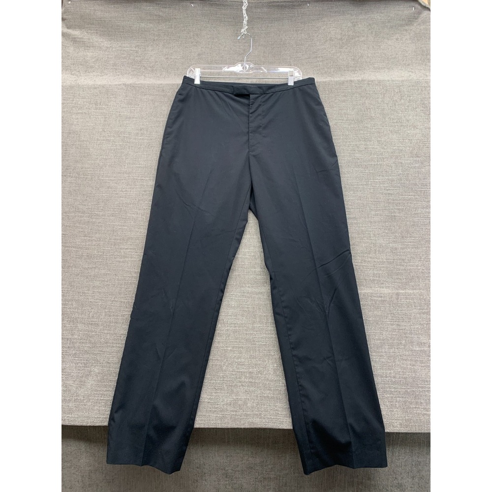 DKNY Trousers Pants Mens 34 Black Modern Tailored Flat Front Straight Leg Formal